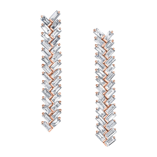Anita Ko SHORT BAGUETTE DIAMOND ZIPPER EARRINGS
