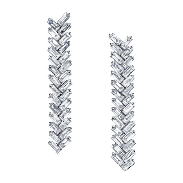 anita ko SHORT BAGUETTE DIAMOND ZIPPER EARRINGS