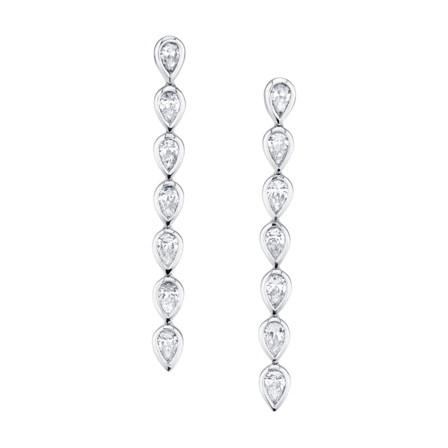 Anita Ko SHORT BEZEL PEAR DIAMOND DROP EARRINGS