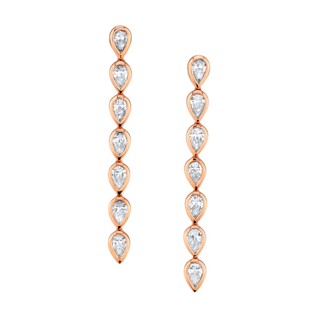 Anita Ko SHORT BEZEL PEAR DIAMOND DROP EARRINGS