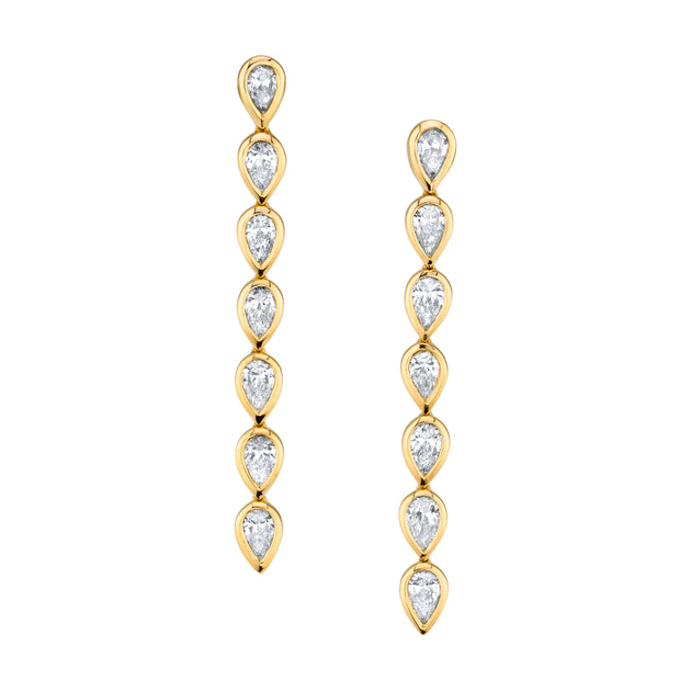 anita ko SHORT BEZEL PEAR DIAMOND DROP EARRINGS