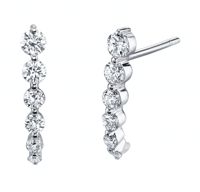 anita ko SHORT DIAMOND CASCADE EARRINGS