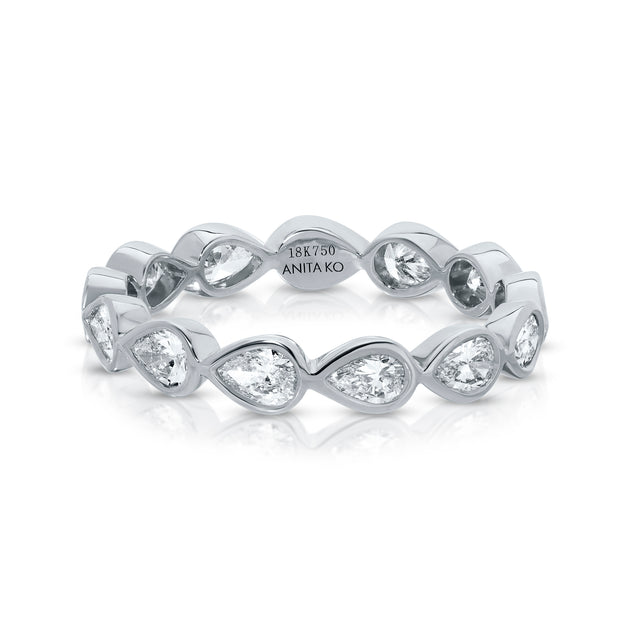 anita ko SIDEWAYS BEZELED PEAR DIAMOND RING