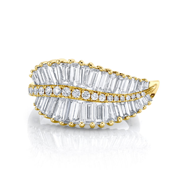 anita ko SIDEWAYS PALM LEAF DIAMOND RING