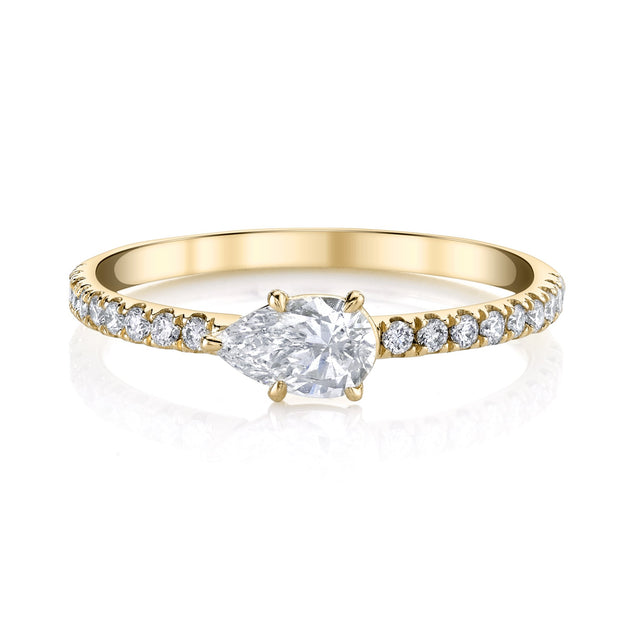 anita ko SIDEWAYS PEAR DIAMOND PAVE RING