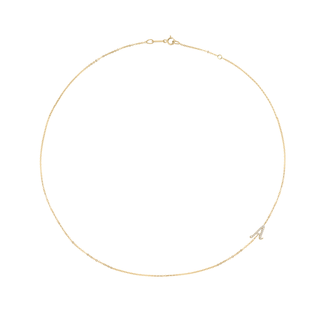 anita ko SINGLE DIAMOND INITIAL NECKLACE