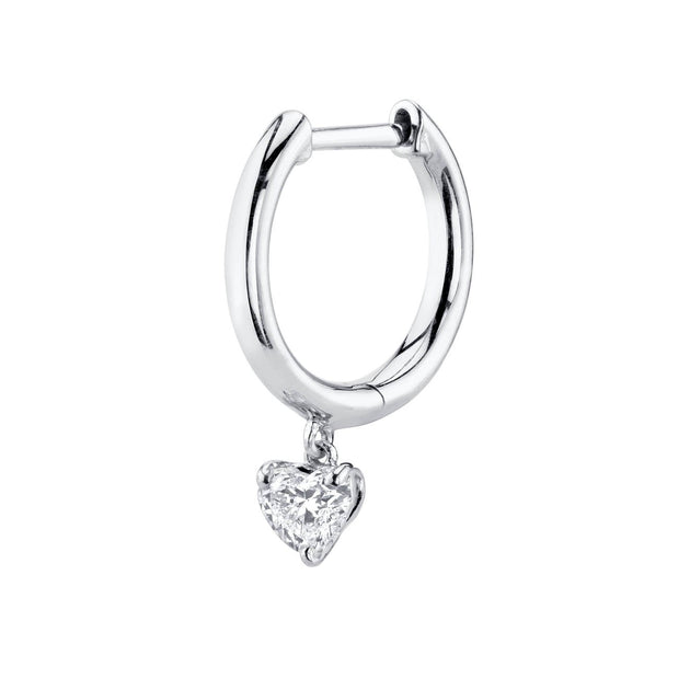 Anita Ko SINGLE HUGGIE WITH HEART DIAMOND DROP
