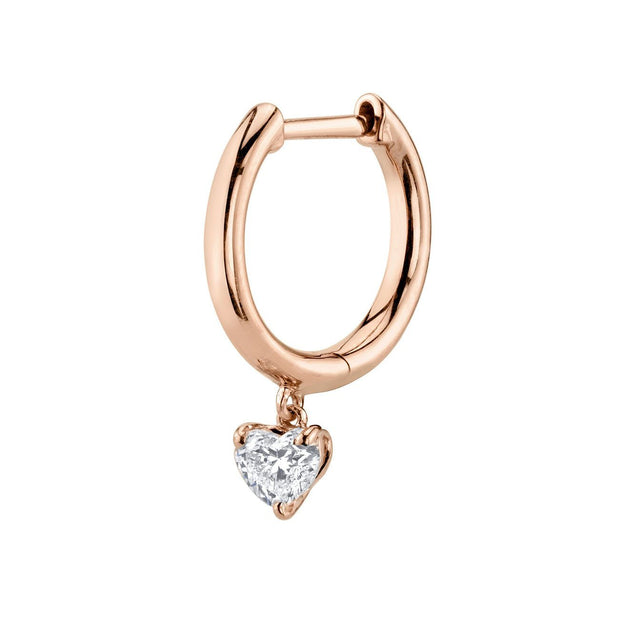 Anita Ko SINGLE HUGGIE WITH HEART DIAMOND DROP