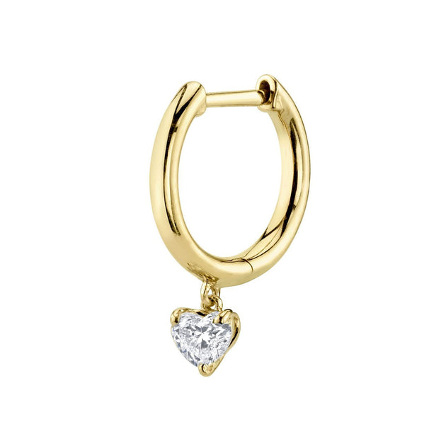 anita ko SINGLE HUGGIE WITH HEART DIAMOND DROP