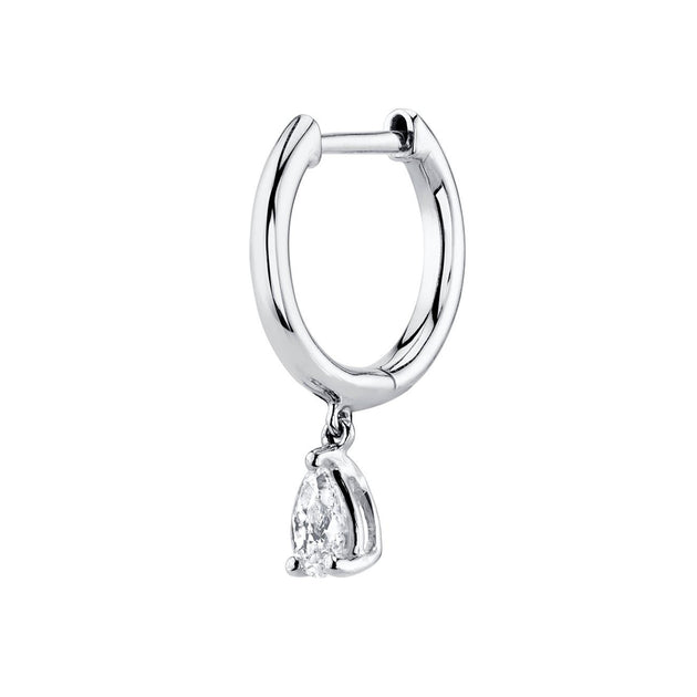Anita Ko SINGLE HUGGIE WITH PEAR DIAMOND DROP