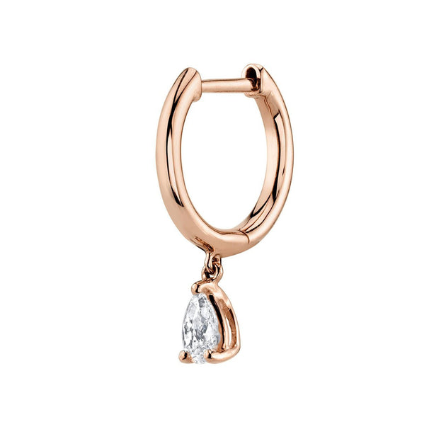 Anita Ko SINGLE HUGGIE WITH PEAR DIAMOND DROP