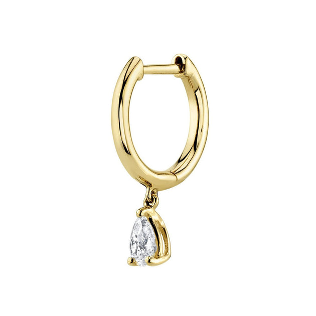 anita ko SINGLE HUGGIE WITH PEAR DIAMOND DROP