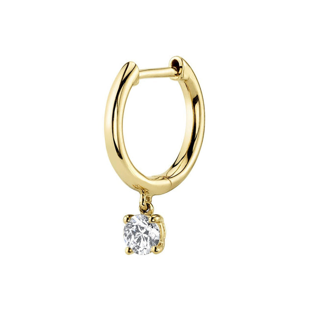 anita ko SINGLE HUGGIE WITH ROUND DIAMOND DROP
