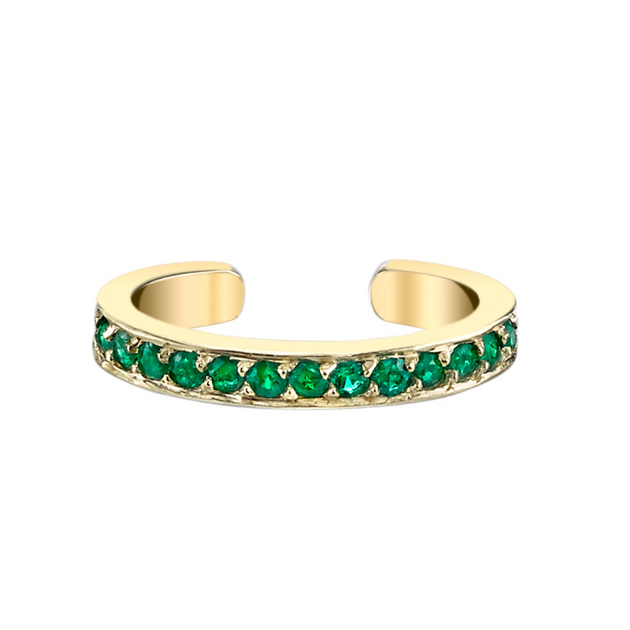 anita ko SINGLE ROW EMERALD EAR CUFF