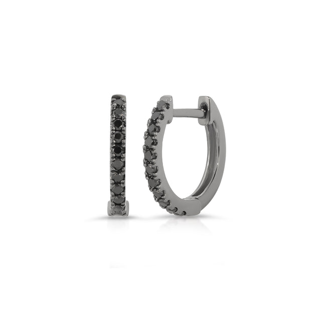 anita ko SMALL BLACK DIAMOND HUGGIES IN BLACK GOLD