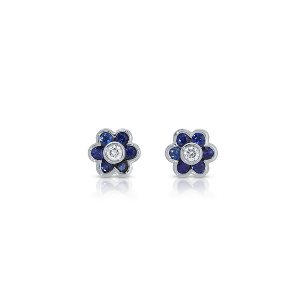 Anita Ko SMALL BLUE SAPPHIRE FLORA STUDS