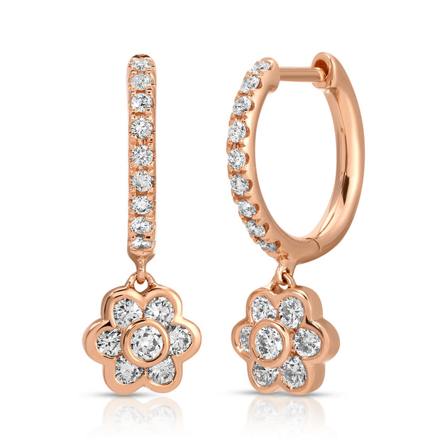 Anita Ko SMALL DIAMOND FLORA DROP HUGGIES