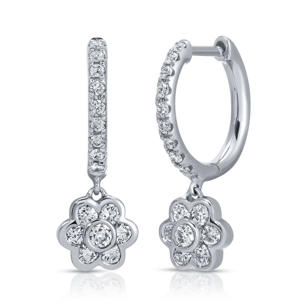 Anita Ko SMALL DIAMOND FLORA DROP HUGGIES