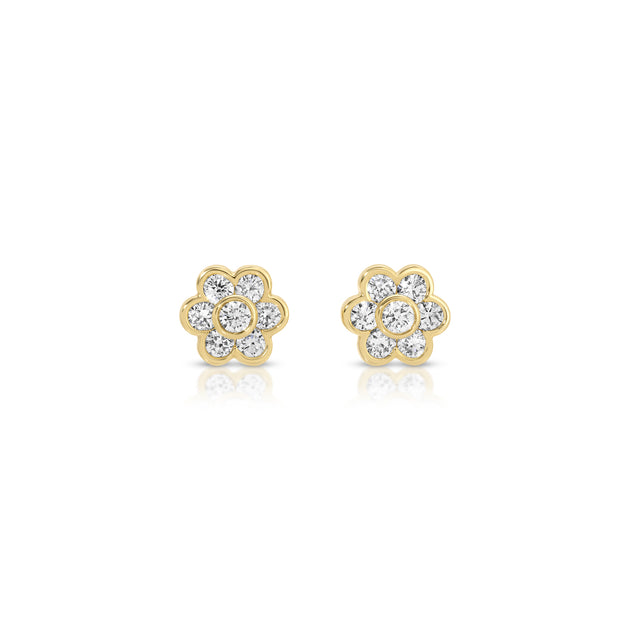 anita ko SMALL DIAMOND FLORA STUDS