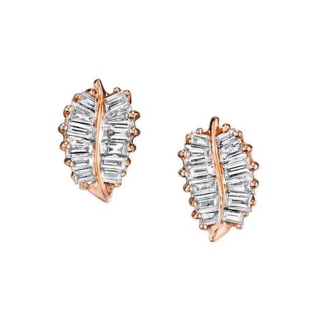 Anita Ko SMALL DIAMOND PALM LEAF STUDS