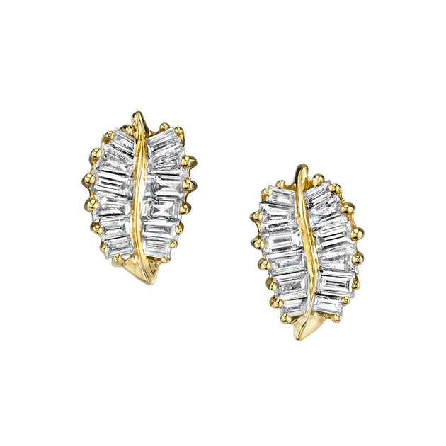 anita ko SMALL DIAMOND PALM LEAF STUDS