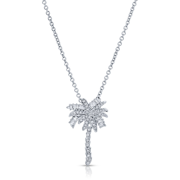 Anita Ko SMALL DIAMOND PALM TREE PENDANT