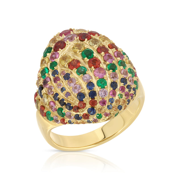 Anita Ko SMALL LINA MULTI SAPPHIRE SHELL RING