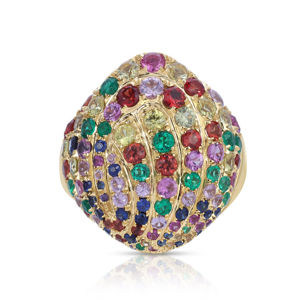 anita ko SMALL LINA MULTI SAPPHIRE SHELL RING
