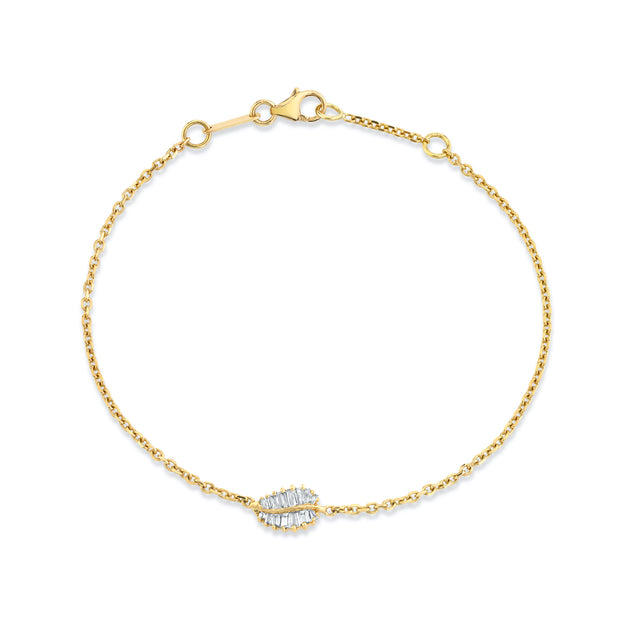 anita ko SMALL PALM LEAF DIAMOND CHAIN BRACELET