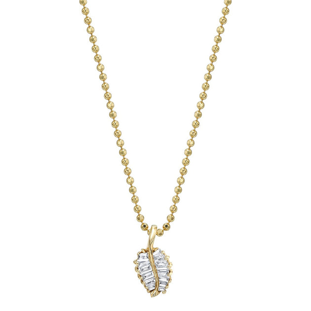 anita ko SMALL PALM LEAF DIAMOND NECKLACE