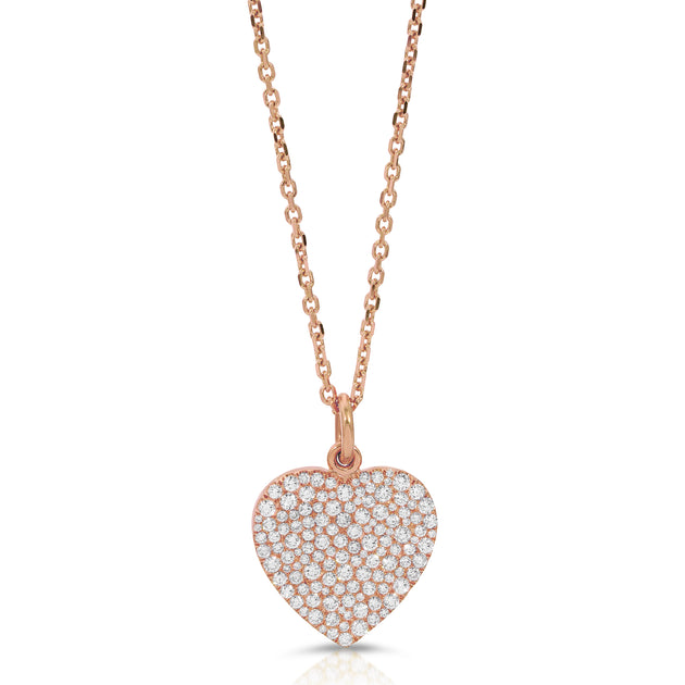 Anita Ko SMALL PEBBLE DIAMOND HEART PENDANT