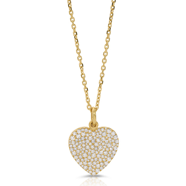 Anita Ko SMALL PEBBLE DIAMOND HEART PENDANT