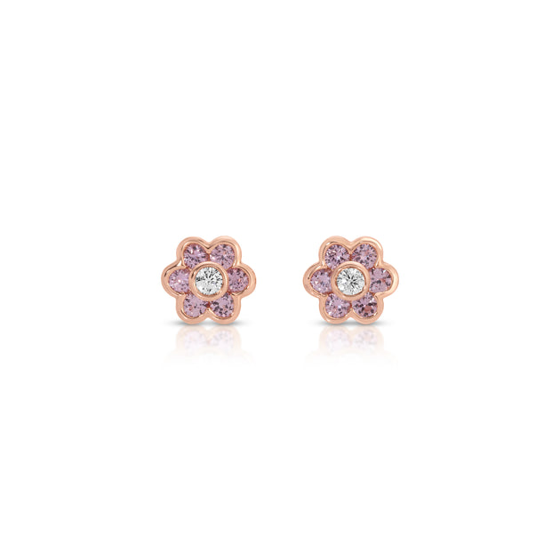 Anita Ko SMALL PINK SAPPHIRE FLORA STUDS