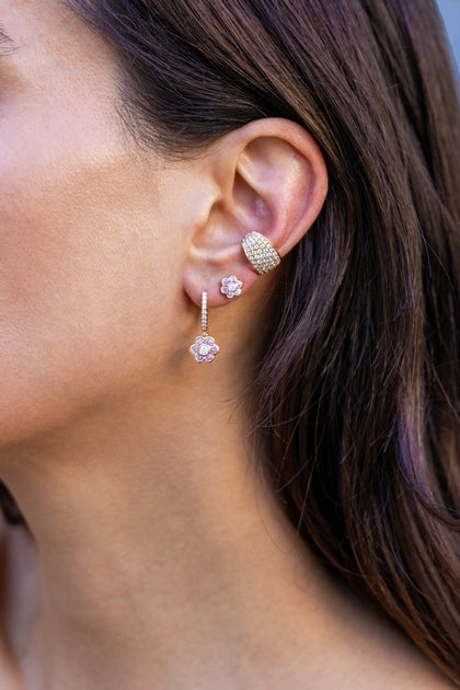 Anita Ko SMALL PINK SAPPHIRE FLORA STUDS