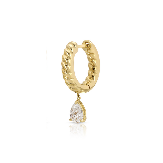 anita ko SMALL ZOE HUGGIE WITH PEAR DIAMOND DROP