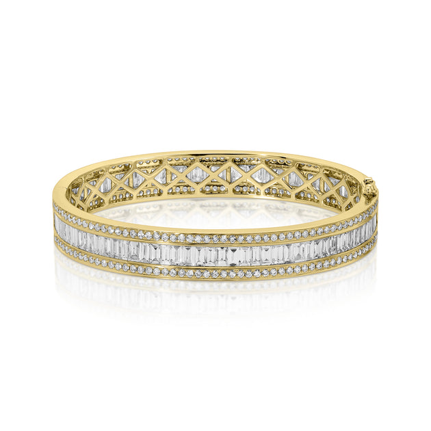 Anita Ko STACKED DIAMOND OVAL BANGLE