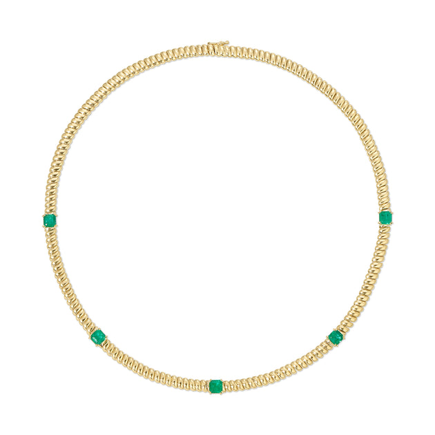 anita ko THIN ZOE CHOKER WITH SQUARE CUT EMERALDS