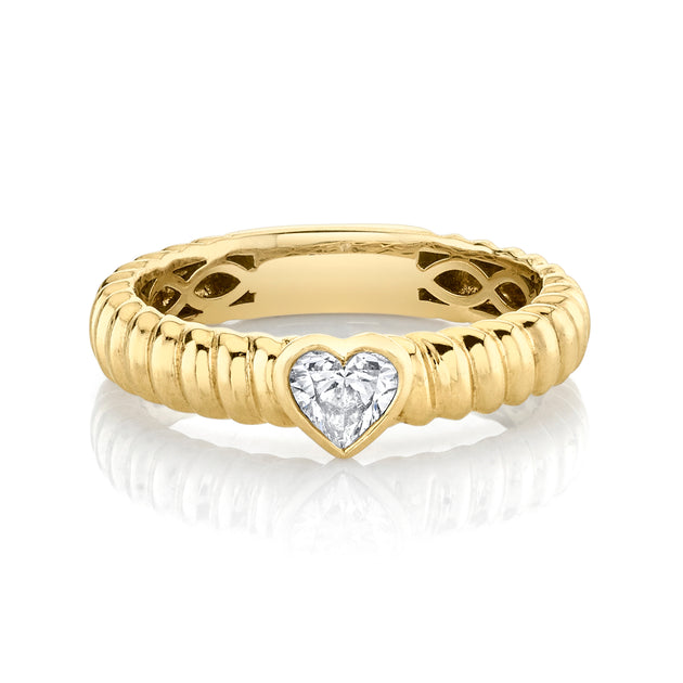 anita ko THIN ZOE RING WITH DIAMOND HEART CENTER