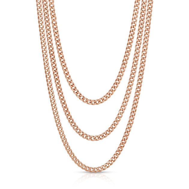 Anita Ko THREE LAYERED CHAIN CUBAN LINK NECKLACE