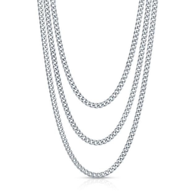 Anita Ko THREE LAYERED CHAIN CUBAN LINK NECKLACE