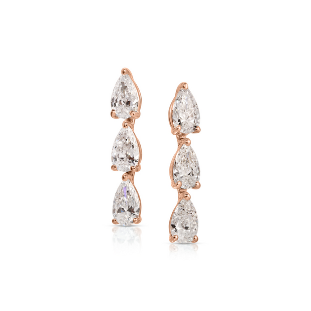 Anita Ko THREE PEAR DIAMOND DOT STUDS