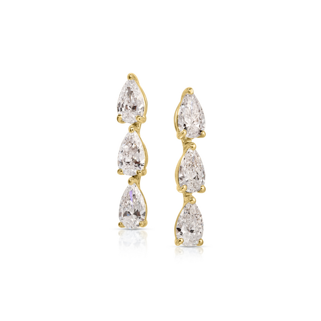 Anita Ko THREE PEAR DIAMOND DOT STUDS