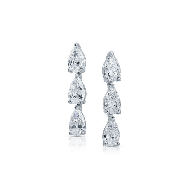 anita ko THREE PEAR DIAMOND DOT STUDS