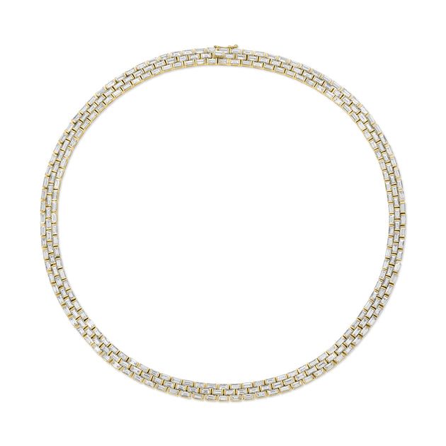 anita ko THREE ROW BAGUETTE DIAMOND CHOKER