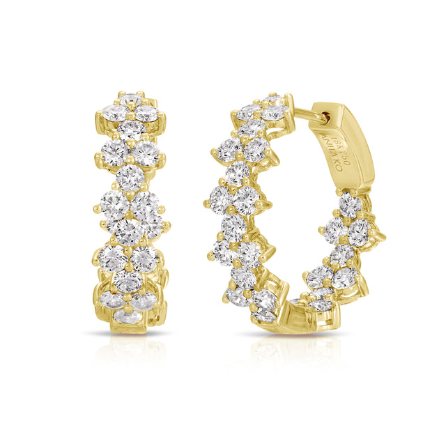 Anita Ko TRIANGLE DIAMOND ETERNITY HOOPS