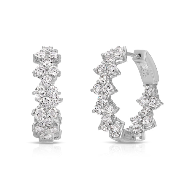 anita ko TRIANGLE DIAMOND ETERNITY HOOPS