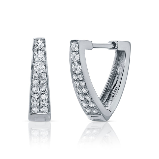 Anita Ko TRIANGLE SHAPED 2 ROW DIAMOND HUGGIES