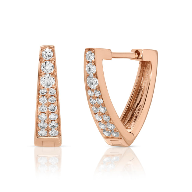 Anita Ko TRIANGLE SHAPED 2 ROW DIAMOND HUGGIES