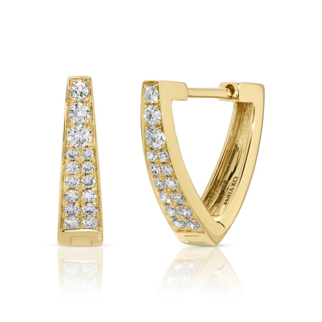 anita ko TRIANGLE SHAPED 2 ROW DIAMOND HUGGIES