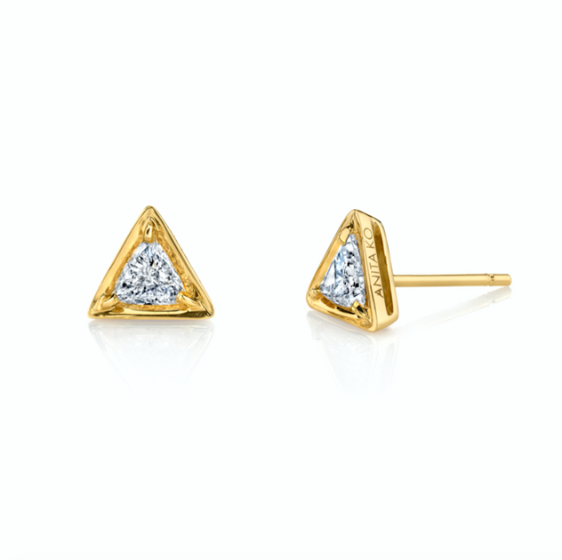 Anita Ko TRIANGLE SHAPED DIAMOND STUD EARRINGS